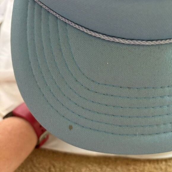 Vintage Mesh Trucker Cap Triangle Spring Flagg Suspension Parts Headmost Hat - Picture 3 of 9